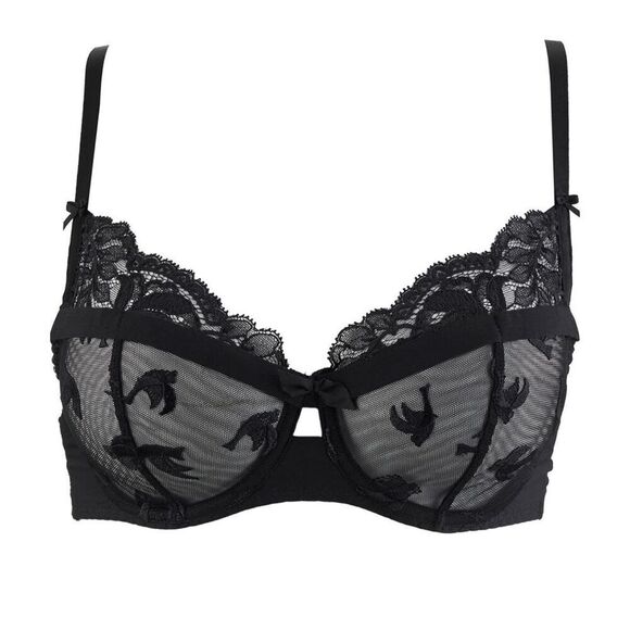 Aubade Paris size 32B unlined mesh lace bra underwire - Picture 1 of 16